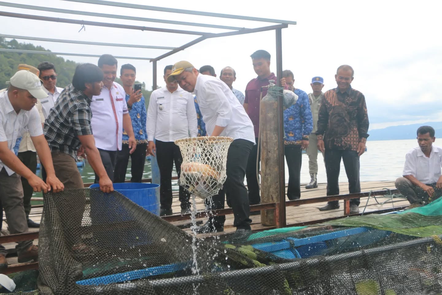 Wabup Taput Dorong Efisiensi Budidaya Ikan di Jaring Apung
